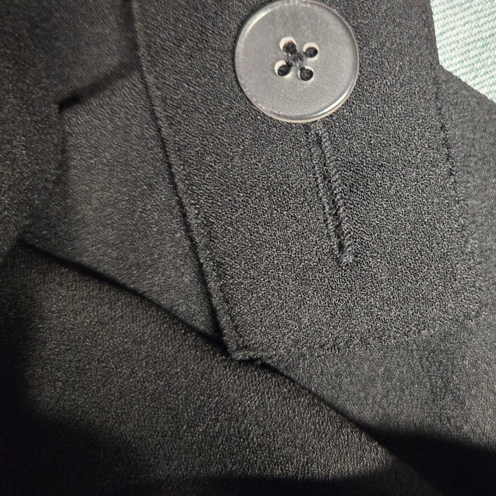 Abercrombie & Fitch Black Midi Dress Slit Women's Medium - Picture 4 of 6